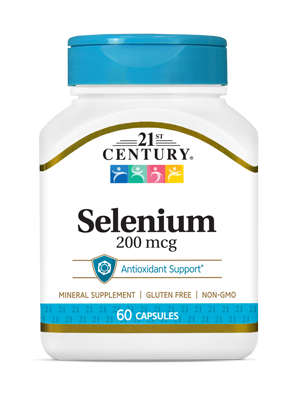 Selenium 200 mcg by 21st Century HealthCare, Inc., view from the front.