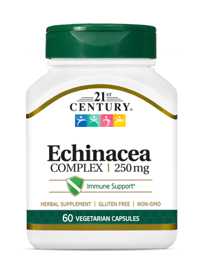 Echinacea Complex 250 mg by 21st Century HealthCare, Inc., view from the front.