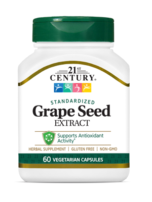 Grape Seed Extract by 21st Century HealthCare, Inc., view from the front.