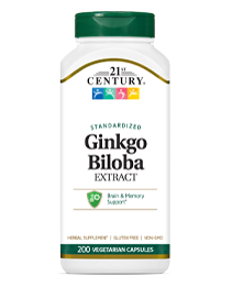 Ginkgo Biloba Extract by 21st Century HealthCare, Inc., view from the front.