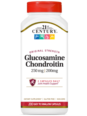 Glucosamine Chondroitin Original Strength by 21st Century HealthCare, Inc., view from the front.