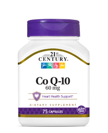 Co Q-10 60 mg by 21st Century HealthCare, Inc., view from the front.