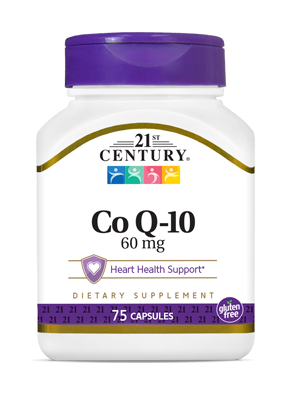 Co Q-10 60 mg by 21st Century HealthCare, Inc., view from the front.