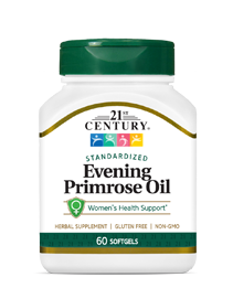 Evening Primrose Oil by 21st Century HealthCare, Inc., view from the front.