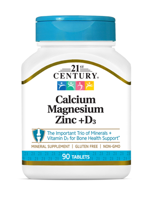 Cal Mag Zinc +D3 - 90 Tablets | 21st Century HealthCare, Inc.
