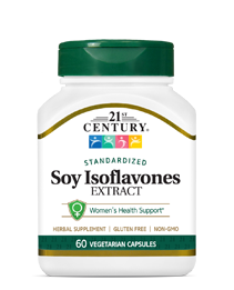 Soy Isoflavones Extract by 21st Century HealthCare, Inc., view from the front.