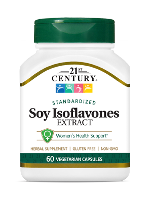 Soy Isoflavones Extract by 21st Century HealthCare, Inc., view from the front.
