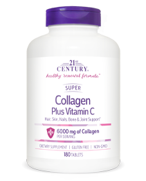 Super Collagen Plus Vitamin C by 21st Century HealthCare, Inc., view from the front.