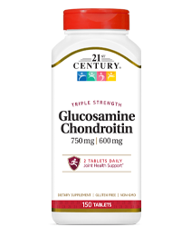 Glucosamine Chondroitin Triple Strength by 21st Century HealthCare, Inc., view from the front.