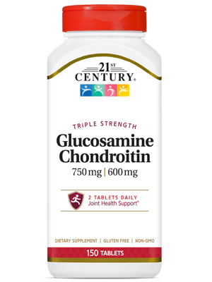 Glucosamine Chondroitin Triple Strength by 21st Century HealthCare, Inc., view from the front.
