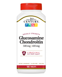 Glucosamine Chondroitin Double Strength by 21st Century HealthCare, Inc., view from the front.