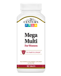 Mega Multi for Women by 21st Century HealthCare, Inc., view from the front.
