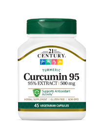 Curcumin 95 by 21st Century HealthCare, Inc., view from the front.