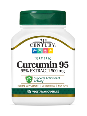 Curcumin 95 by 21st Century HealthCare, Inc., view from the front.