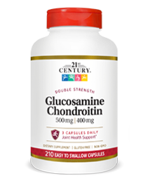 Glucosamine Chondroitin Double Strength by 21st Century HealthCare, Inc., view from the front.