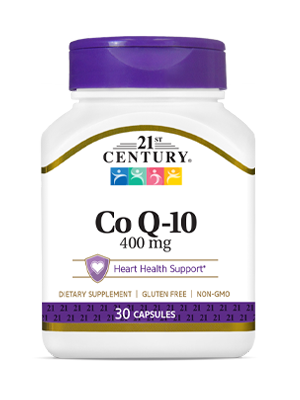Co Q-10 400 mg by 21st Century HealthCare, Inc., view from the front.