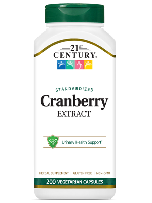 Cranberry Extract by 21st Century HealthCare, Inc., view from the front.