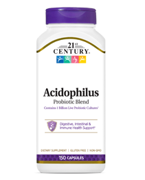 Acidophilus Probiotic Blend by 21st Century HealthCare, Inc., view from the front.