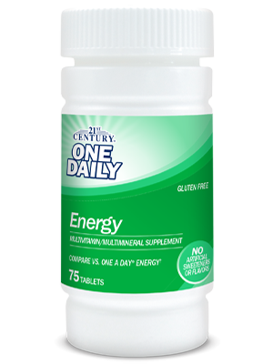 One Daily Energy by 21st Century HealthCare, Inc., view from the front.