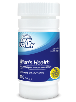 One Daily Men's Health by 21st Century HealthCare, Inc., view from the front.