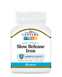 Slow Release Iron by 21st Century HealthCare, Inc., view from the front.
