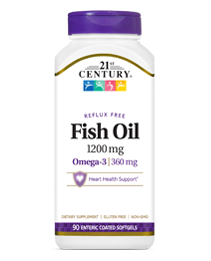 Fish Oil by 21st Century HealthCare, Inc., view from the front.