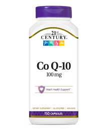 Co Q-10 by 21st Century HealthCare, Inc., view from the front.