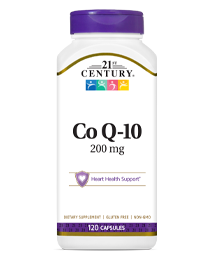 Co Q-10 200 mg by 21st Century HealthCare, Inc., view from the front.