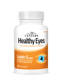 Healthy Eyes Lutein & Zeaxanthin by 21st Century HealthCare, Inc., view from the front.