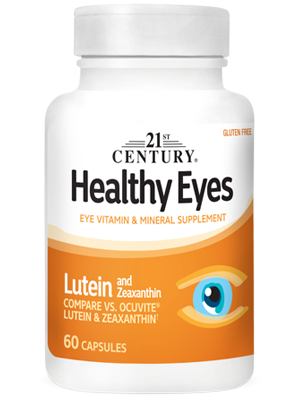 Healthy Eyes Lutein & Zeaxanthin by 21st Century HealthCare, Inc., view from the front.