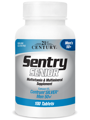 Sentry Senior Mens 50+ by 21st Century HealthCare, Inc., view from the front.