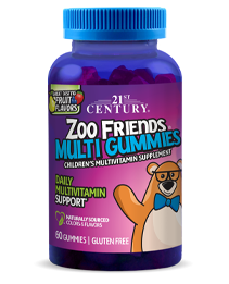 Zoo Friends® Multi Gummies  by 21st Century HealthCare, Inc., view from the front.