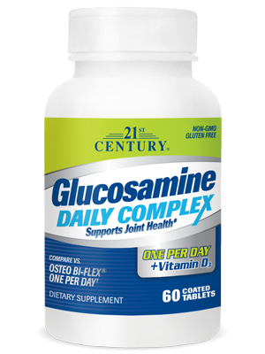 Glucosamine Daily Complex by 21st Century HealthCare, Inc., view from the front.