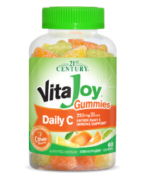 VitaJoy® Daily C Gummies 250 mg by 21st Century HealthCare, Inc., view from the front.