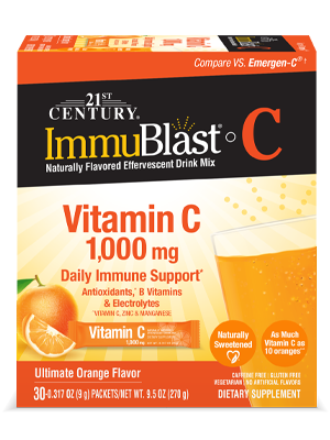 ImmuBlast®-C Ultimate Orange by 21st Century HealthCare, Inc., view from the front.