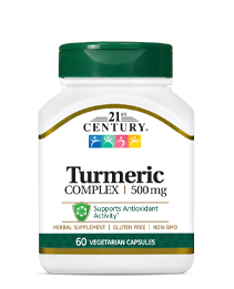 Turmeric Complex by 21st Century HealthCare, Inc., view from the front.