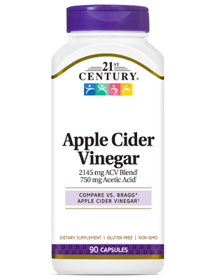 Apple Cider Vinegar by 21st Century HealthCare, Inc., view from the front.