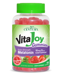 VitaJoy® Melatonin Gummies 10 mg by 21st Century HealthCare, Inc., view from the front.