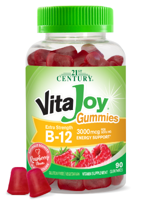 VitaJoy® B-12 3000 mcg by 21st Century HealthCare, Inc., view from the front.