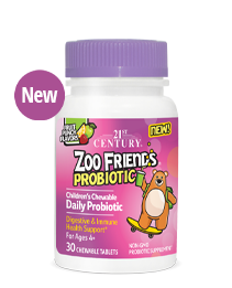 Zoo Friends®  Probiotic by 21st Century HealthCare, Inc., view from the front.