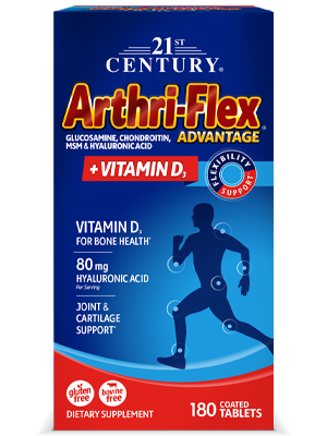 Arthri-Flex® Advantage Plus Vitamin D3 by 21st Century HealthCare, Inc., view from the front.