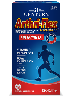 Arthri-Flex® Advantage Plus Vitamin D3 by 21st Century HealthCare, Inc., view from the front.