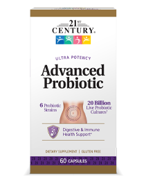 Advanced Probiotic by 21st Century HealthCare, Inc., view from the front.