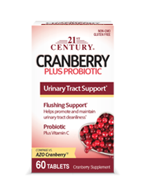Cranberry Plus Probiotic by 21st Century HealthCare, Inc., view from the front.