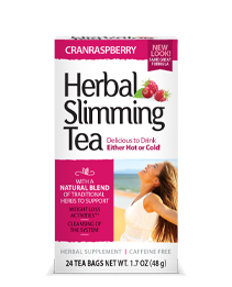 Herbal Slimming Tea CranRaspberry by 21st Century HealthCare, Inc., view from the front.