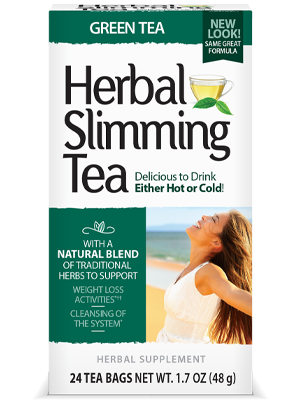 Herbal Slimming Tea Green Tea by 21st Century HealthCare, Inc., view from the front.
