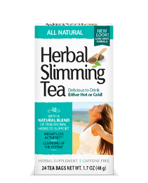 Herbal Slimming Tea All Natural by 21st Century HealthCare, Inc., view from the front.