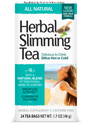Herbal Slimming Tea All Natural by 21st Century HealthCare, Inc., view from the front.
