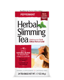 Herbal Slimming Tea Peppermint by 21st Century HealthCare, Inc., view from the front.