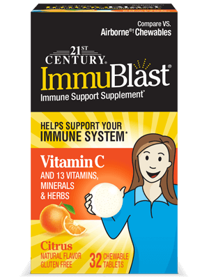 ImmuBlast® Citrus by 21st Century HealthCare, Inc., view from the front.